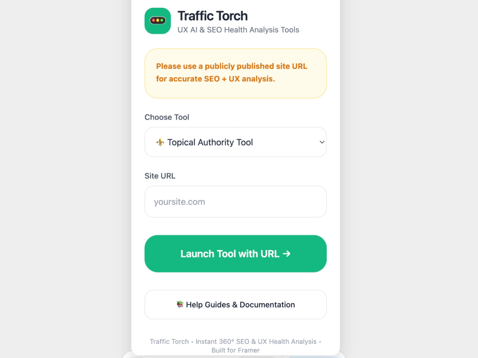 Thumbnail 2 for Traffic Torch, a Framer Marketplace template by Ylia Callan.