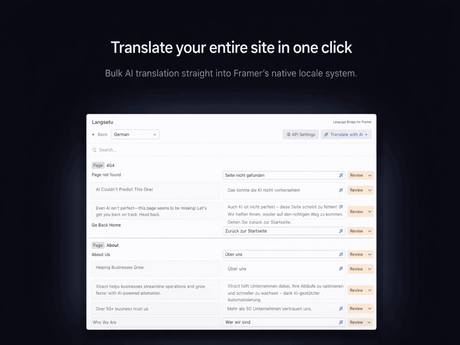 Screenshot 3 for Langsetu, a Framer Marketplace plugin by Dhaivick Jasumal N.