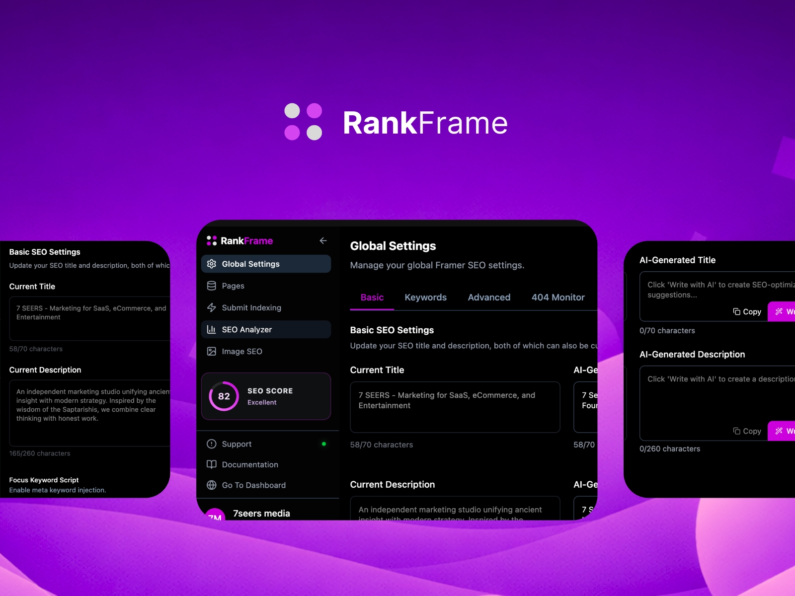 Thumbnail 1 for RankFrame, a Framer Marketplace template by 7 Seers.