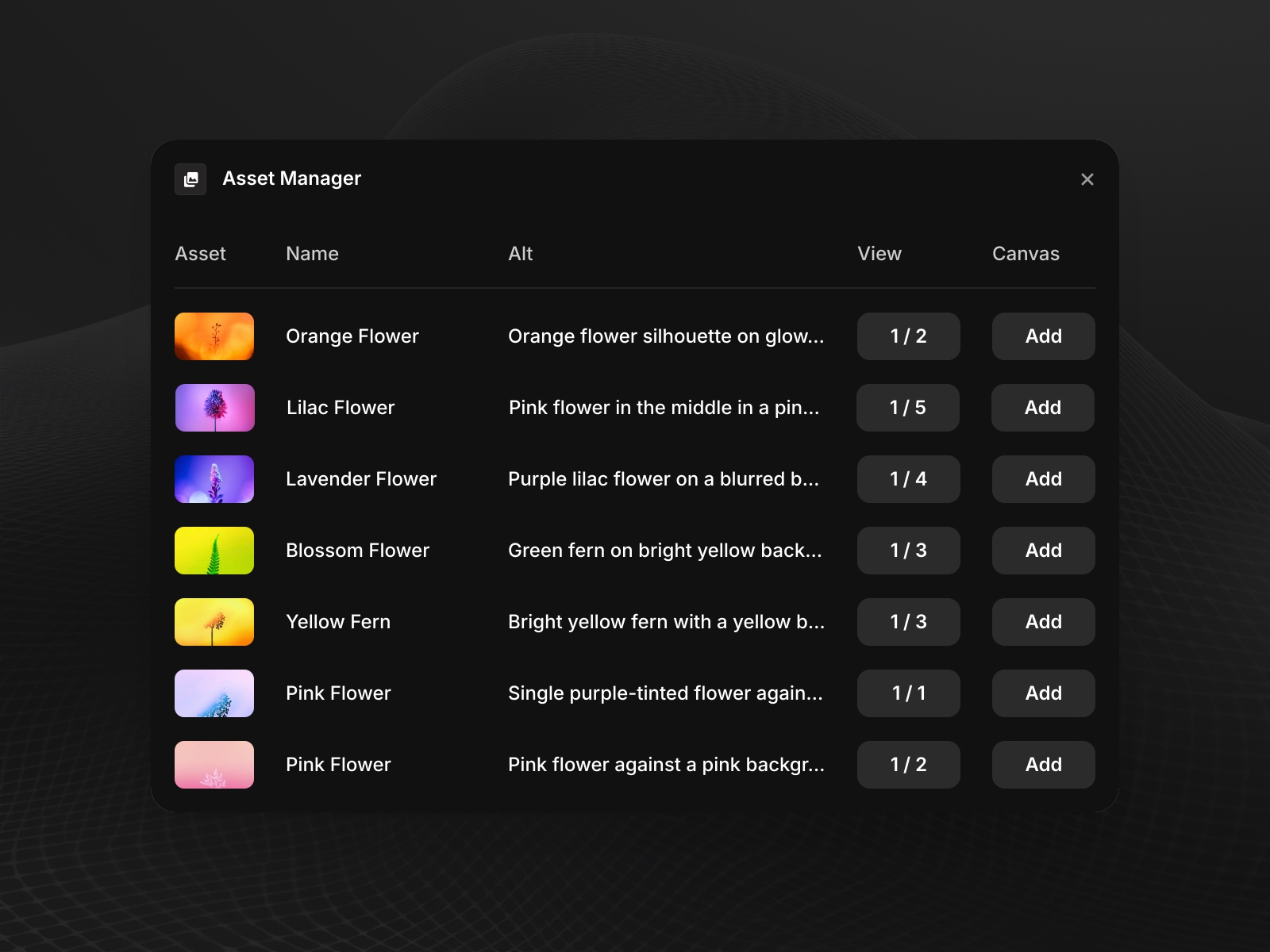 Screenshot 1 for Asset Manager, a Framer Marketplace plugin by Sakibul Islam.