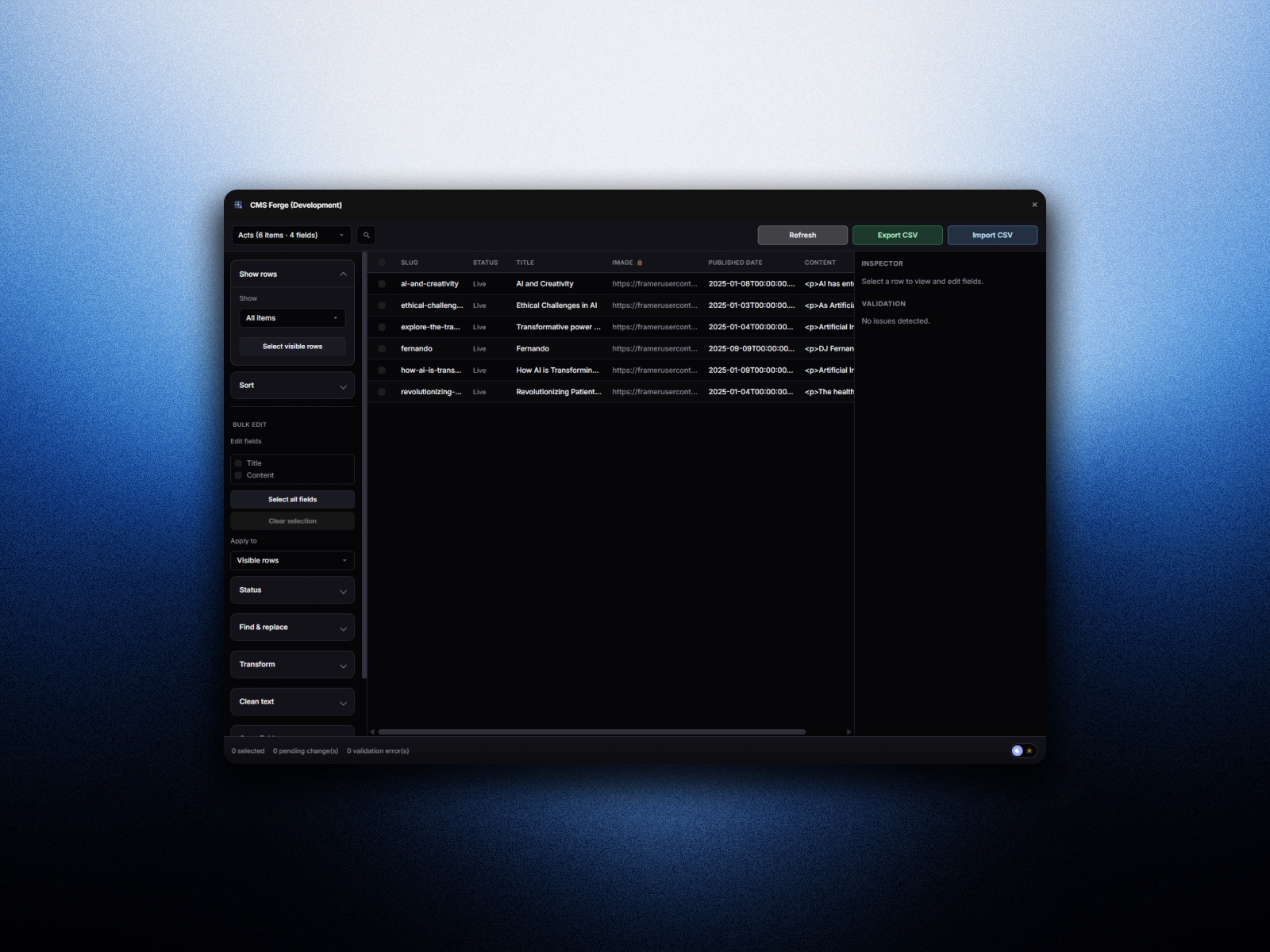 Thumbnail 2 for CMS Forge, a Framer Marketplace template by Zlatko Marjanović.