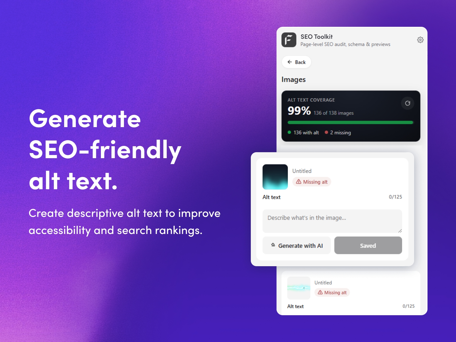 Screenshot 4 for SEO Toolkit, a Framer Marketplace plugin by FeCommerce.