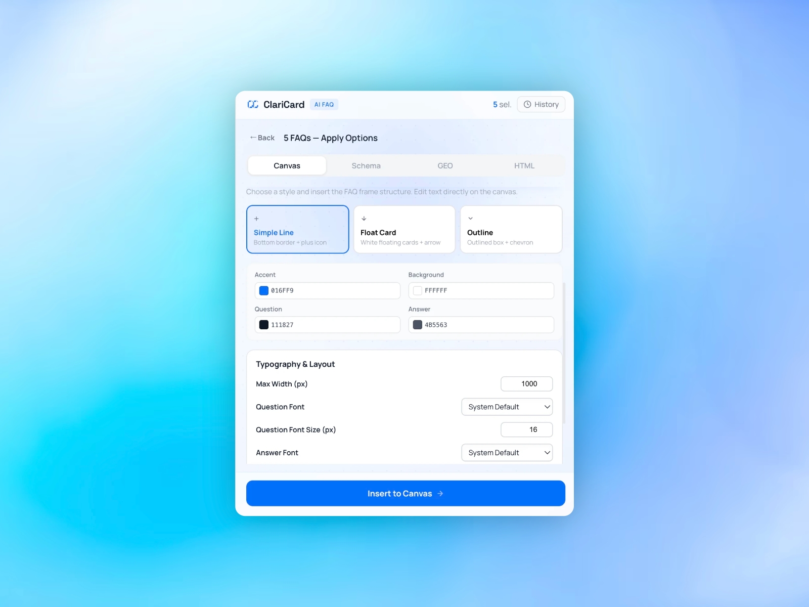 Claricard — AI FAQ Optimizer
