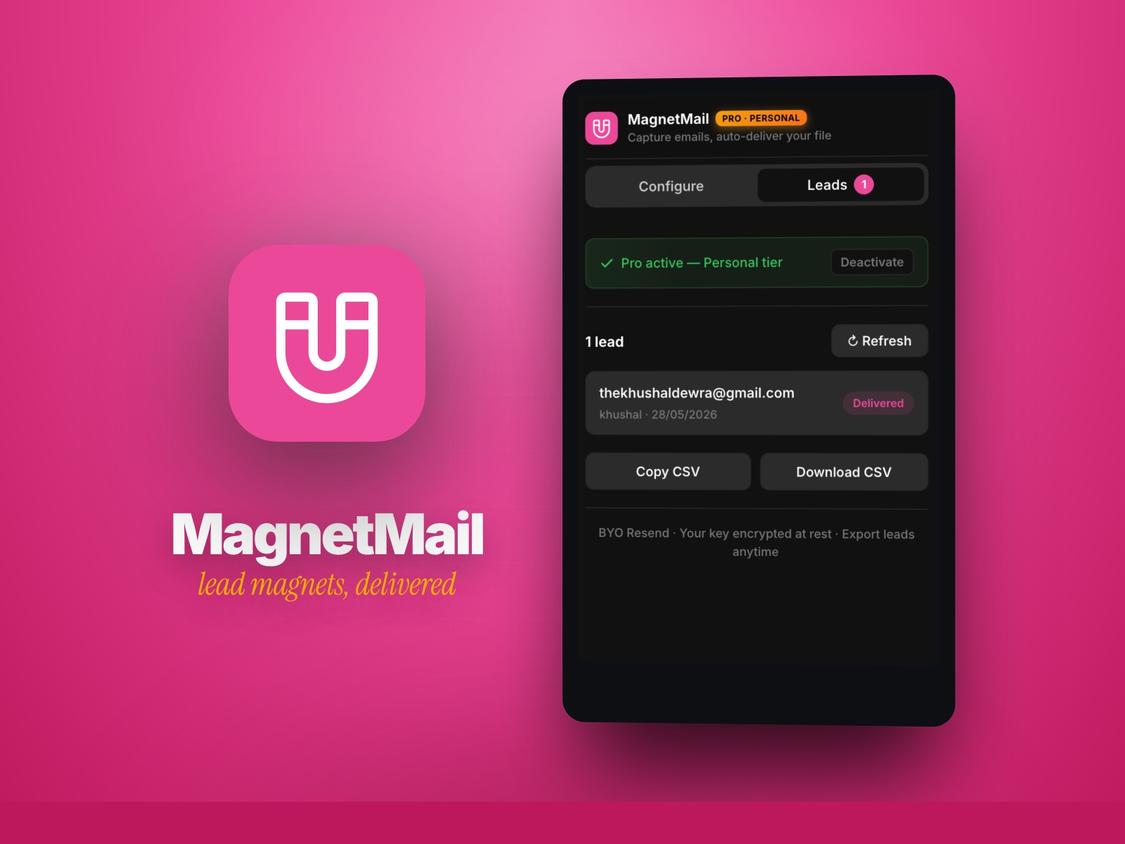 Thumbnail 1 for MagnetMail, a Framer Marketplace template by Khushal Dewra (KDX Studios).