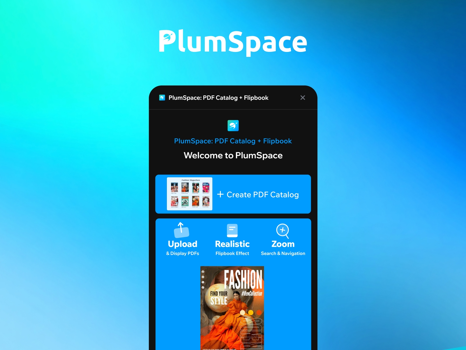 PlumSpace: PDF Catalog + Flipbook
