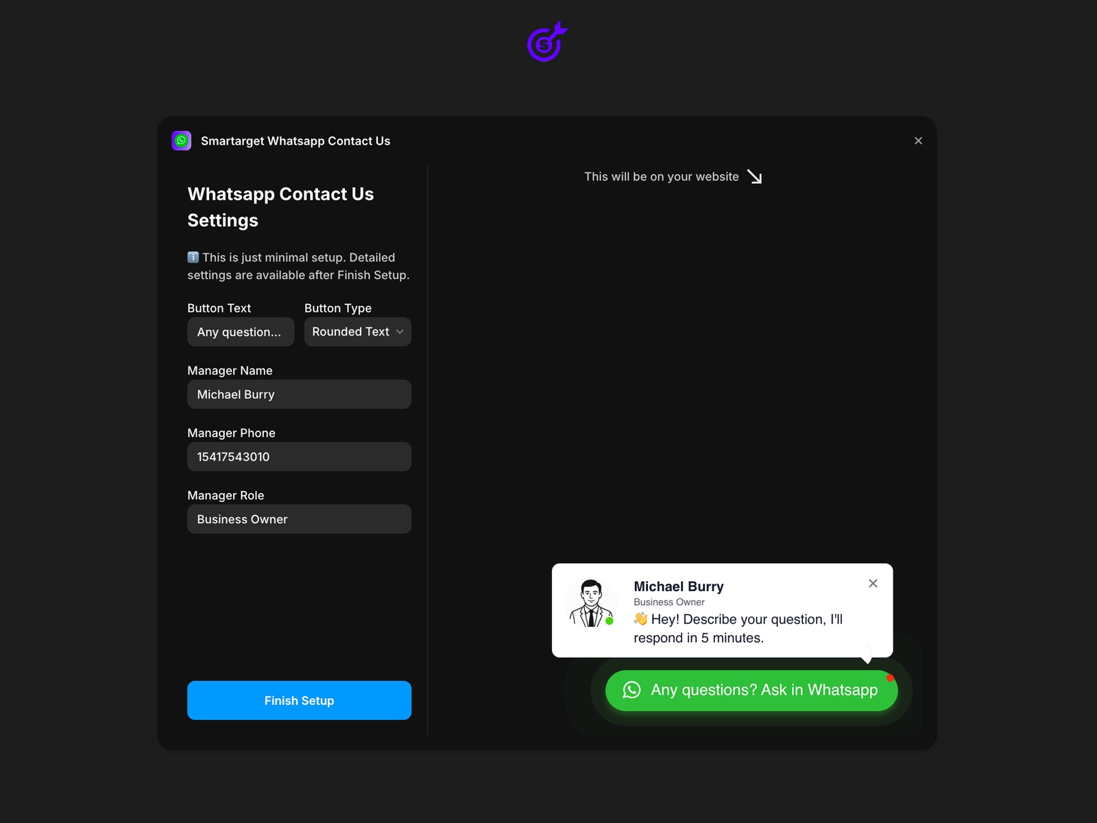 Thumbnail 2 for Smartarget Whatsapp Contact Us, a Framer Marketplace template by Smartarget.
