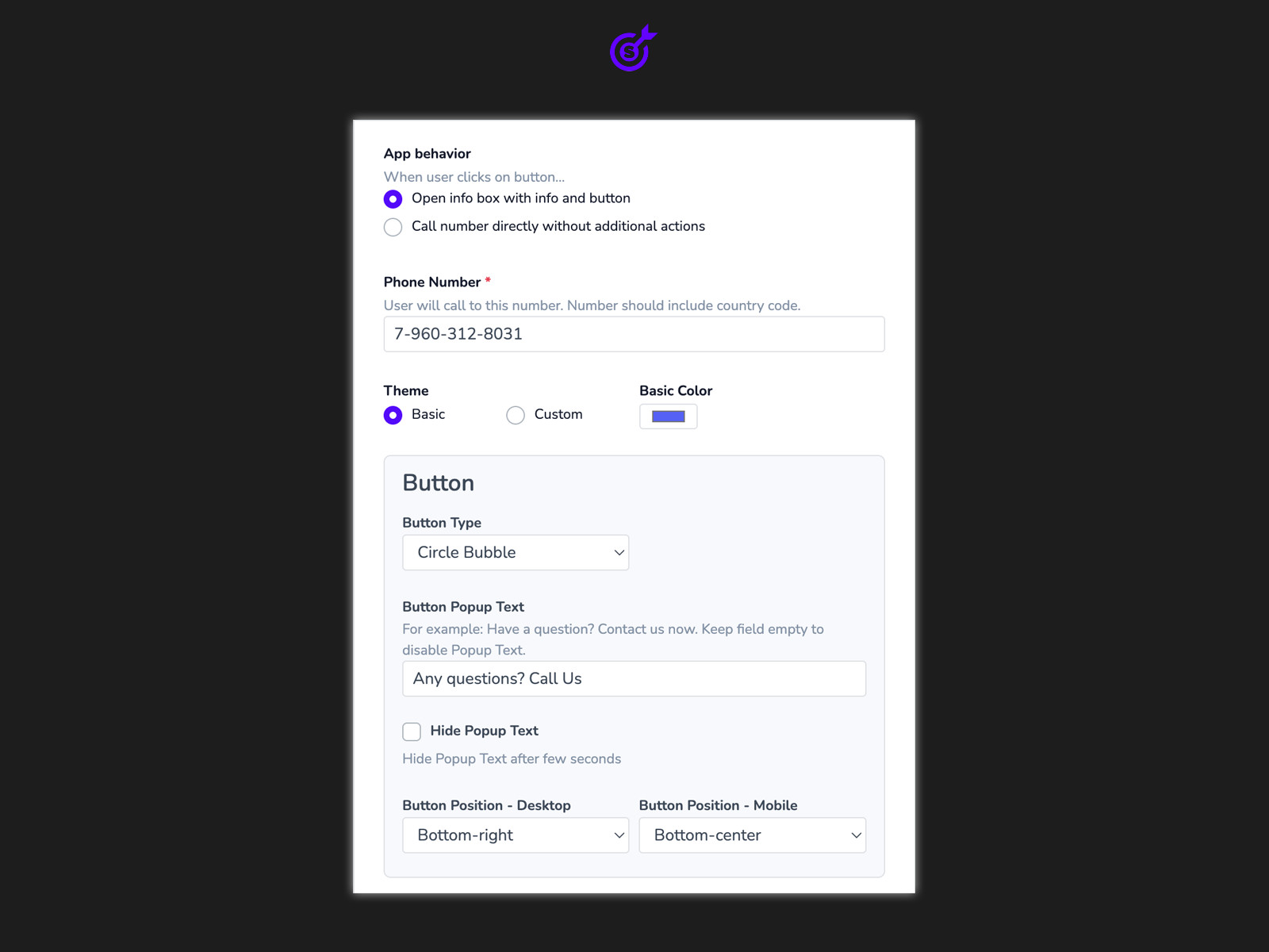 Screenshot 3 for Smartarget Whatsapp Contact Us, a Framer Marketplace plugin by Smartarget.