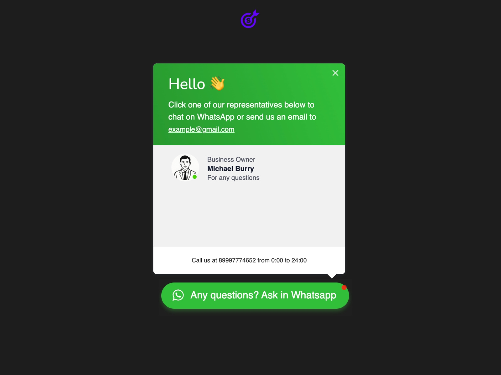 Thumbnail 1 for Smartarget Whatsapp Contact Us, a Framer Marketplace template by Smartarget.