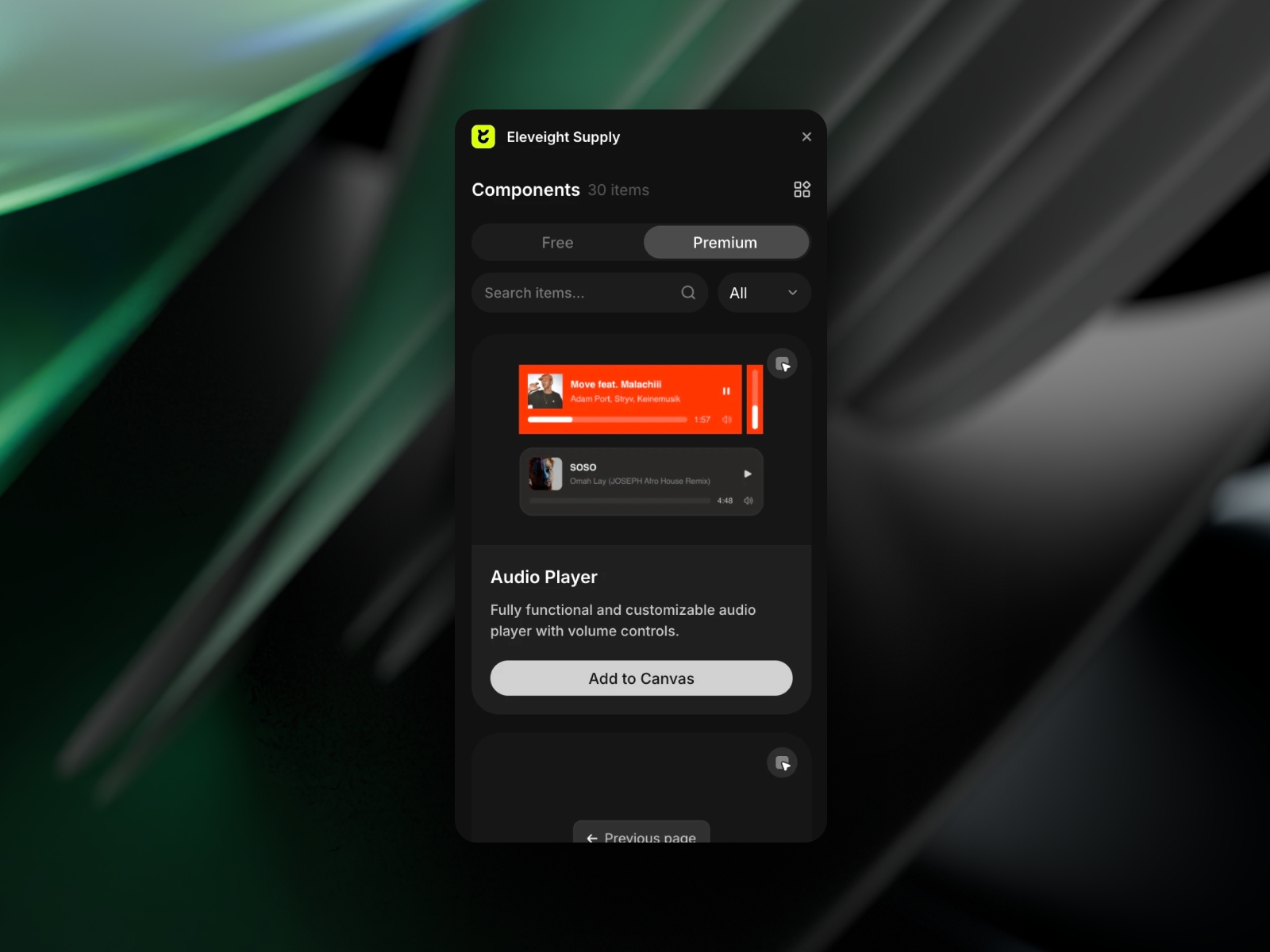 Thumbnail 1 for Eleveight Supply, a Framer Marketplace plugin by Fabian Albert.