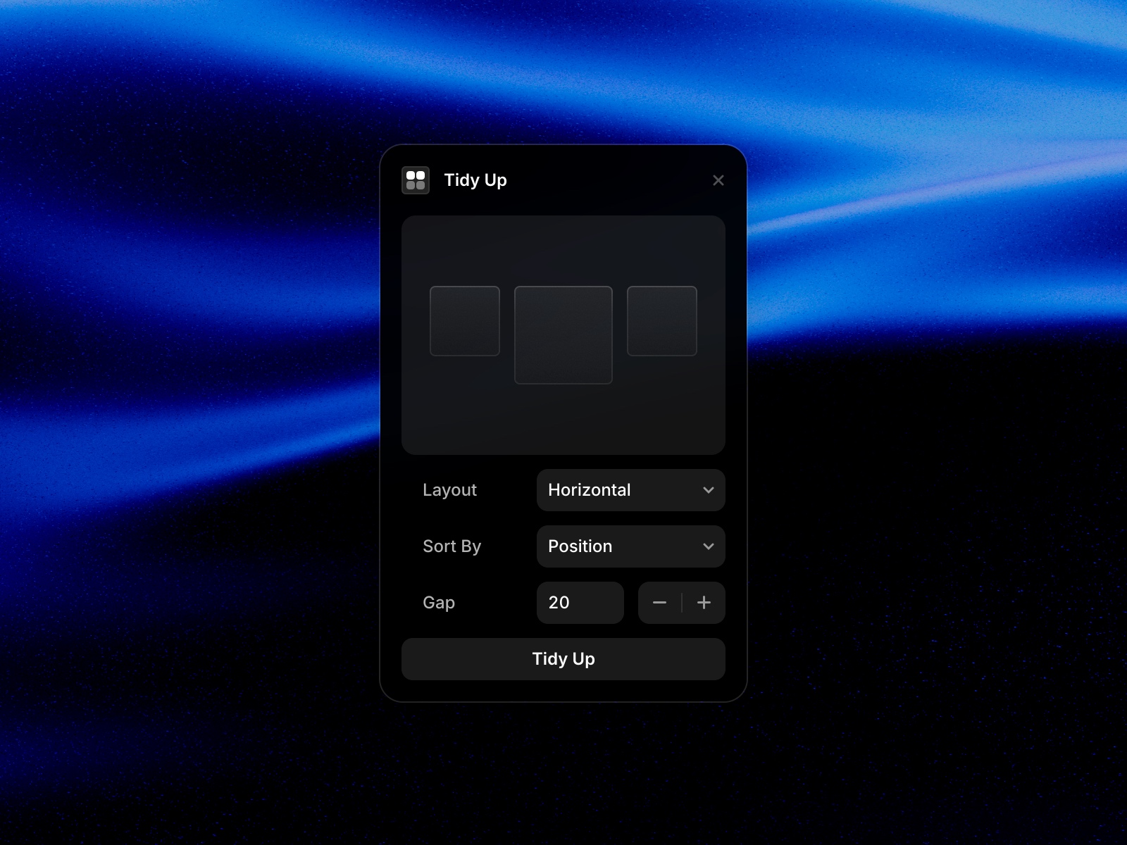 Thumbnail 1 for Tidy Up, a Framer Marketplace plugin by Framer.