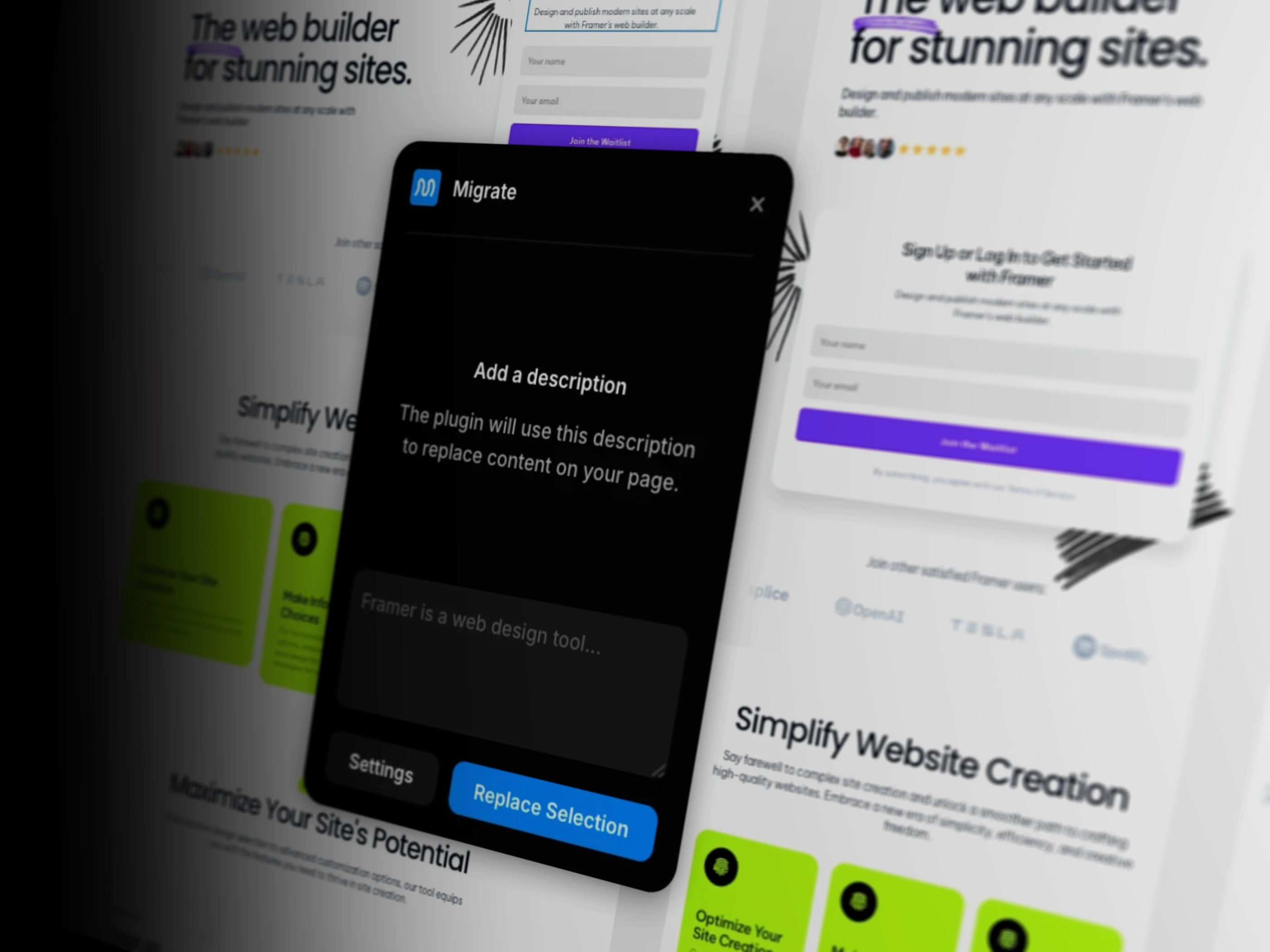 Screenshot 3 for Migrate, a Framer Marketplace plugin by Tommy D. Rossi.