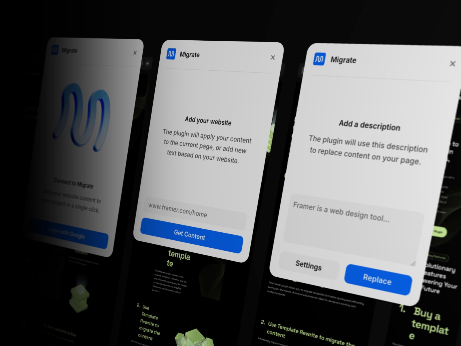 Thumbnail 2 for Migrate, a Framer Marketplace template by Tommy D. Rossi.