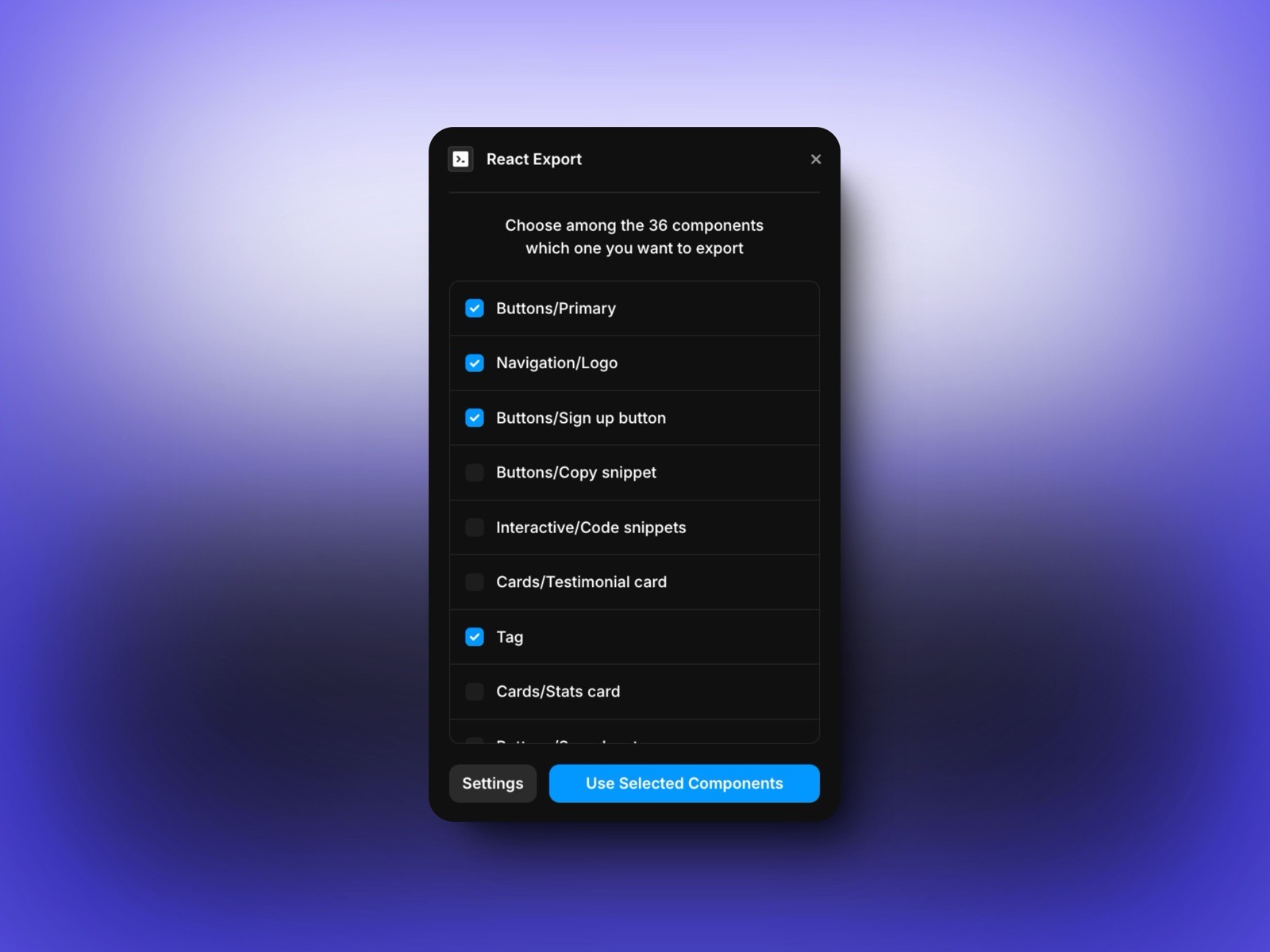 Thumbnail 2 for React Export, a Framer Marketplace template by Tommy D. Rossi.
