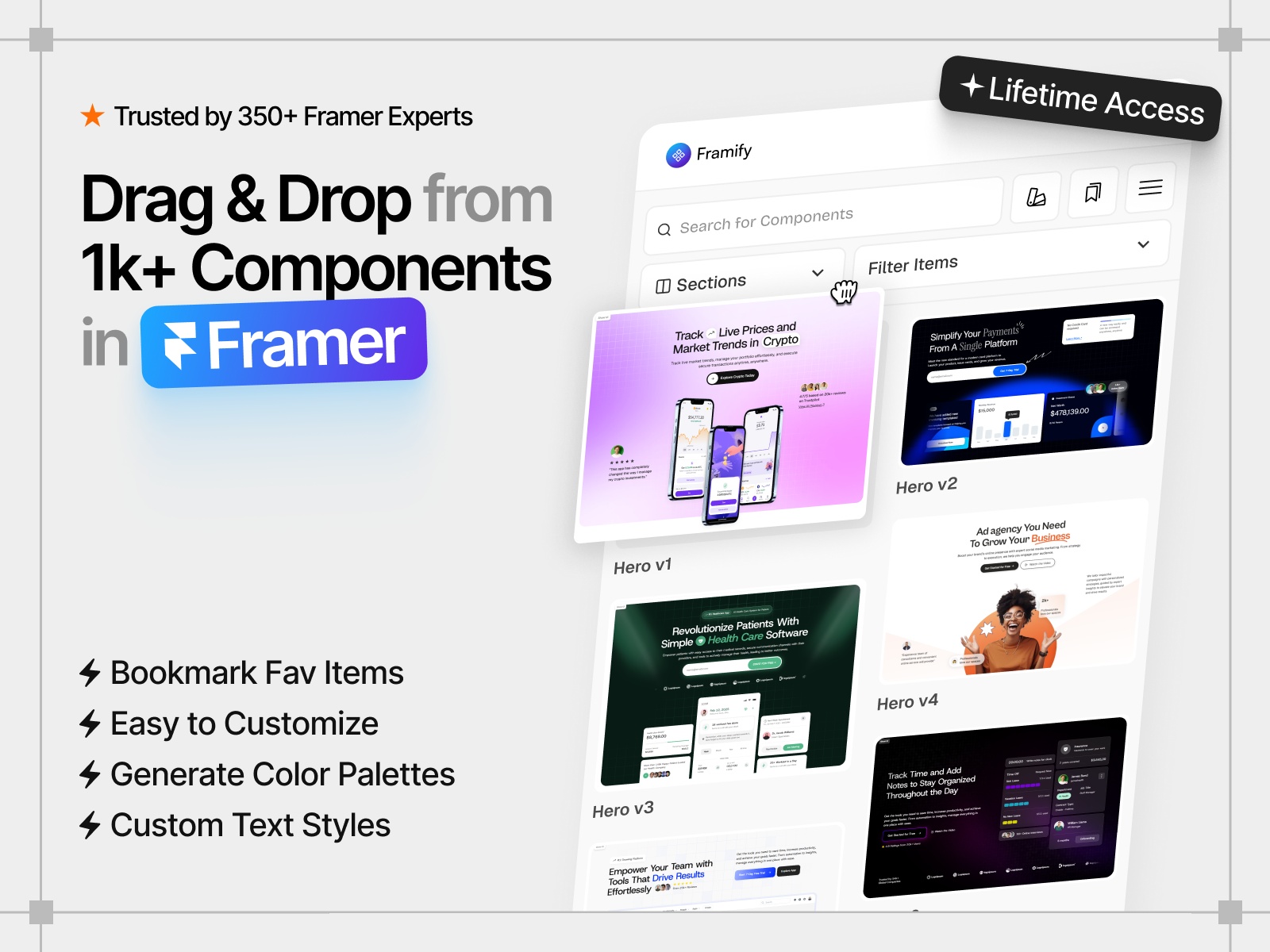 Thumbnail 1 for Framify, a Framer Marketplace template by Muhammad Talha.