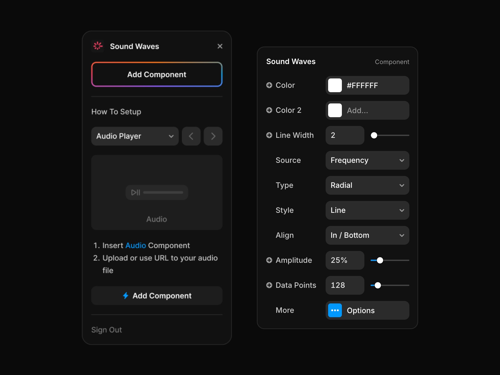 Thumbnail 2 for Sound Waves, a Framer Marketplace plugin by Aframe Studio.