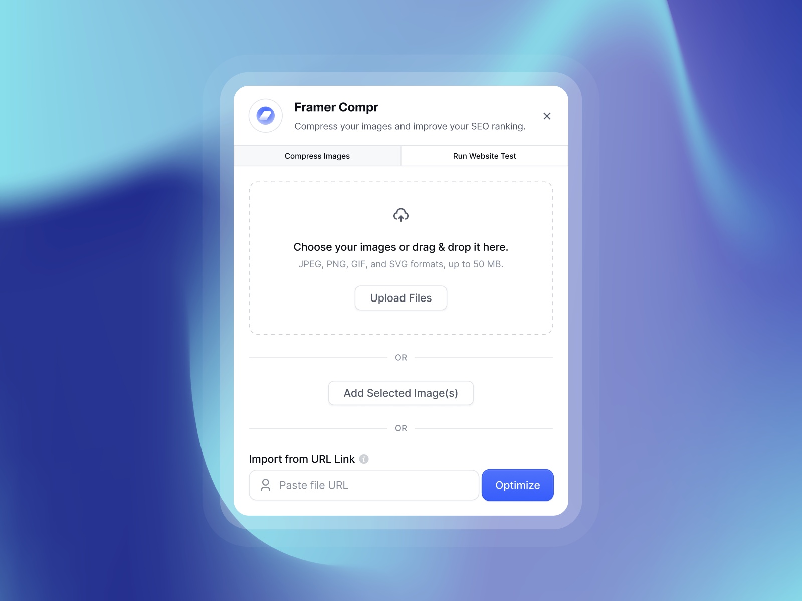 Thumbnail 1 for Framer Compr, a Framer Marketplace plugin by Studio Duo.