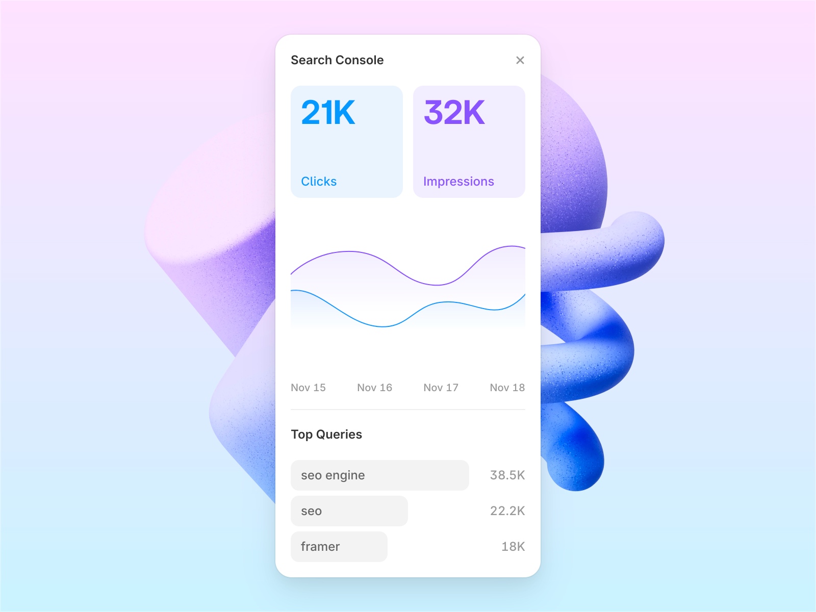 Thumbnail 2 for Search Console, a Framer Marketplace template by Framer.