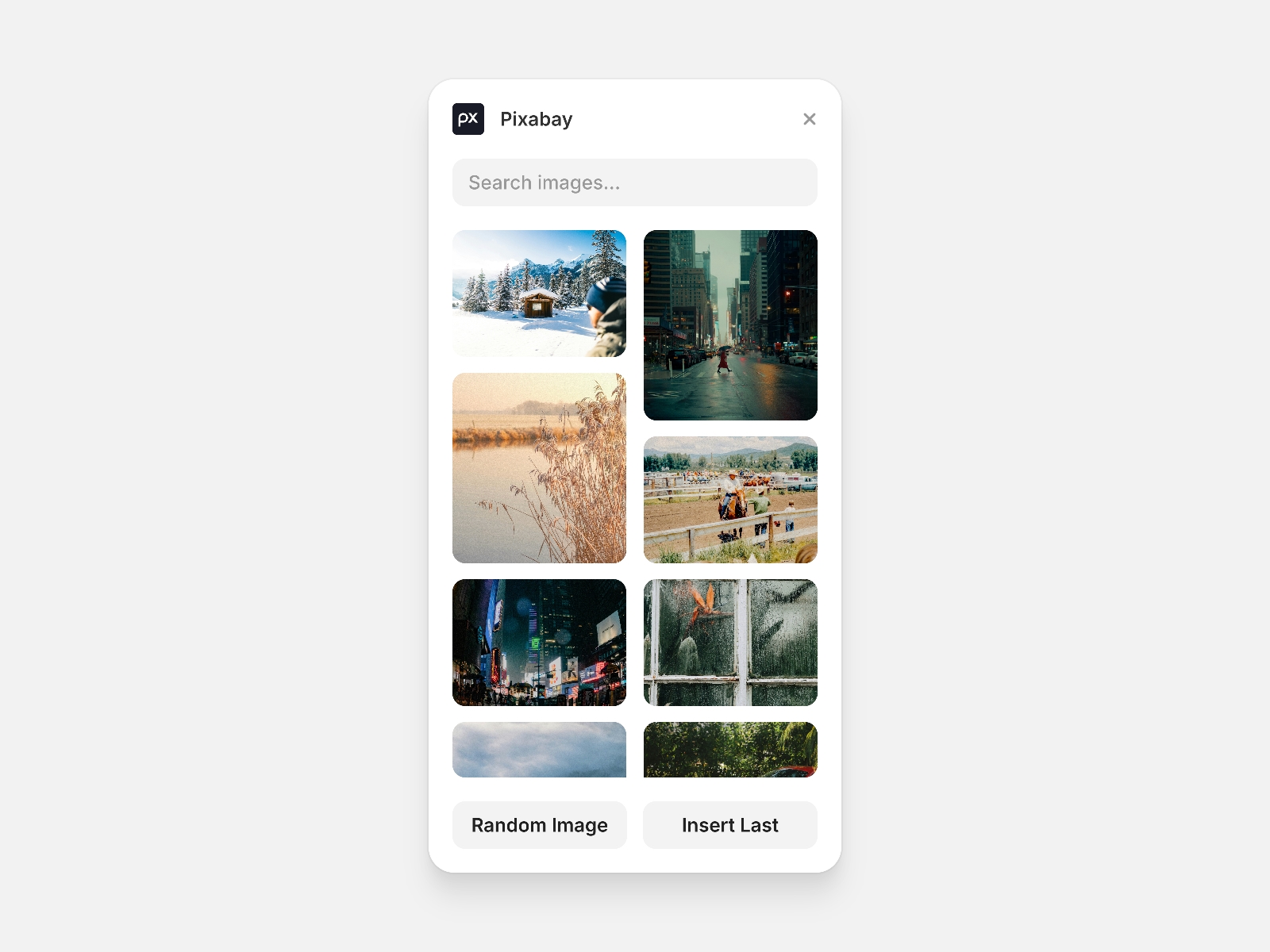 Thumbnail 1 for Pixabay, a Framer Marketplace plugin by Kye.
