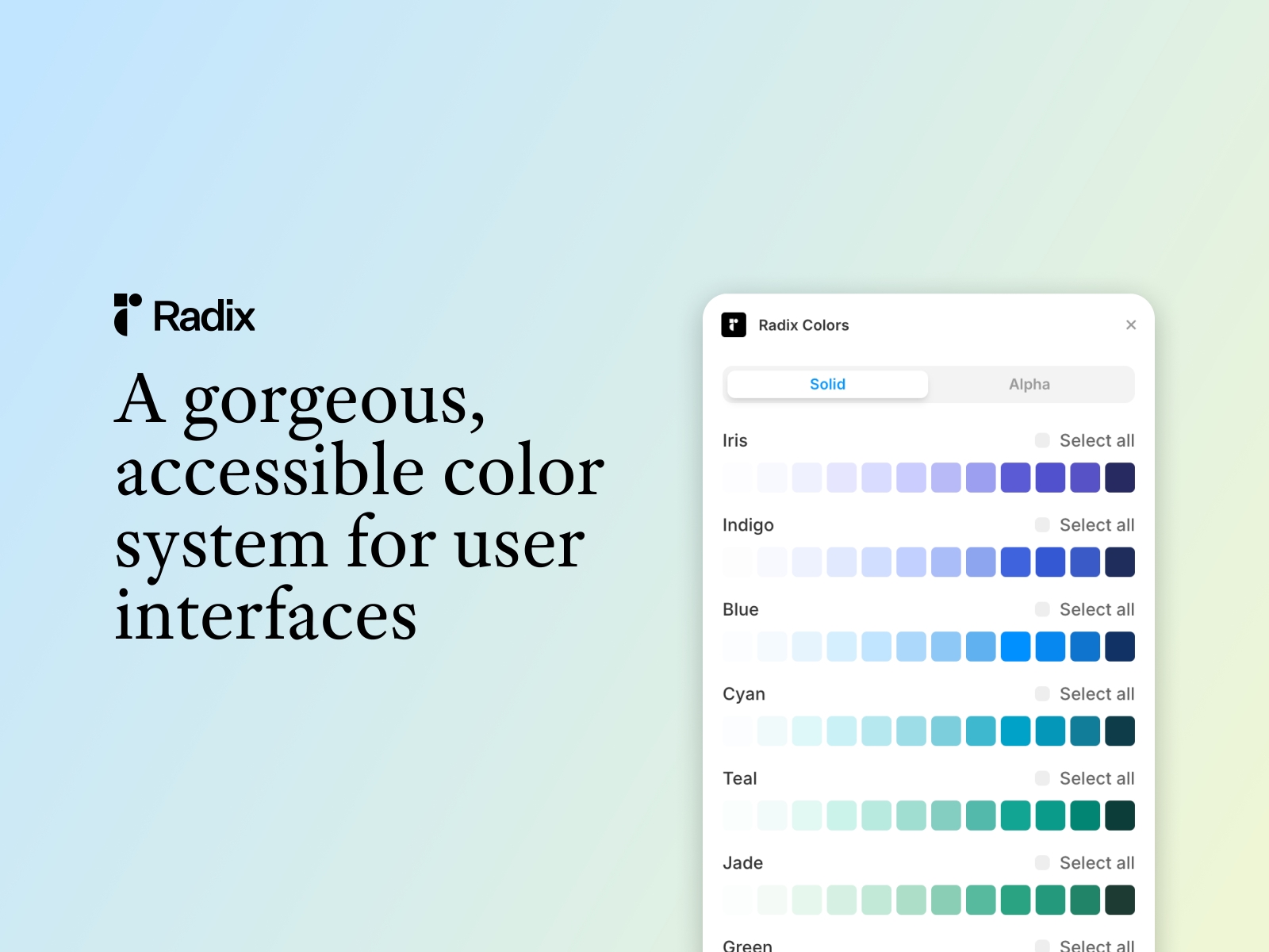 Thumbnail 1 for Radix Colors, a Framer Marketplace template by Matt Theuma.