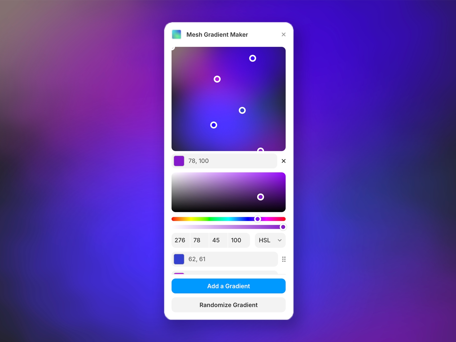 Thumbnail 2 for Mesh Gradient Maker, a Framer Marketplace template by Travis Swan.