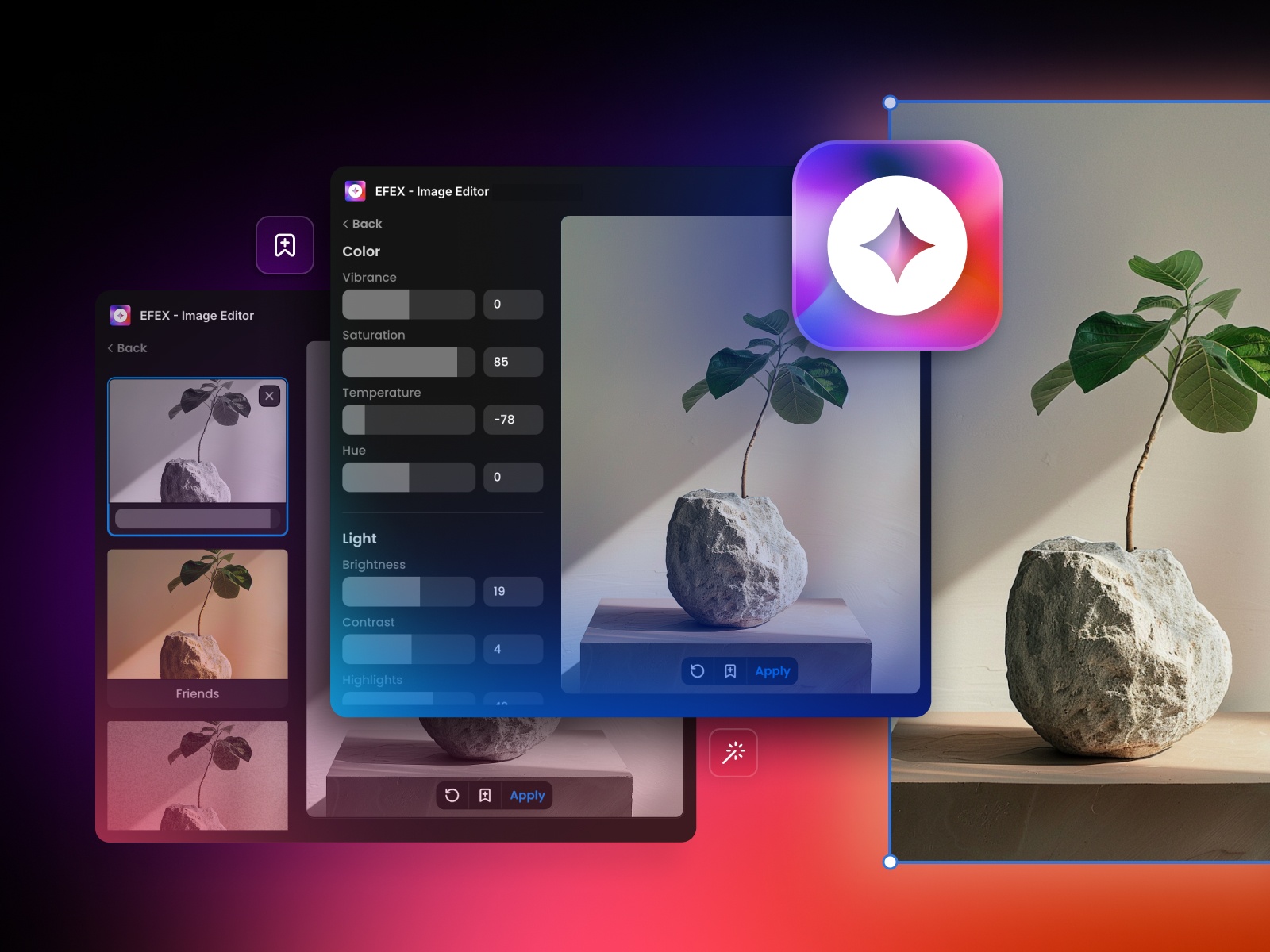 Screenshot 1 for EFEX - Image Editor, a Framer Marketplace plugin by FrameSpace.