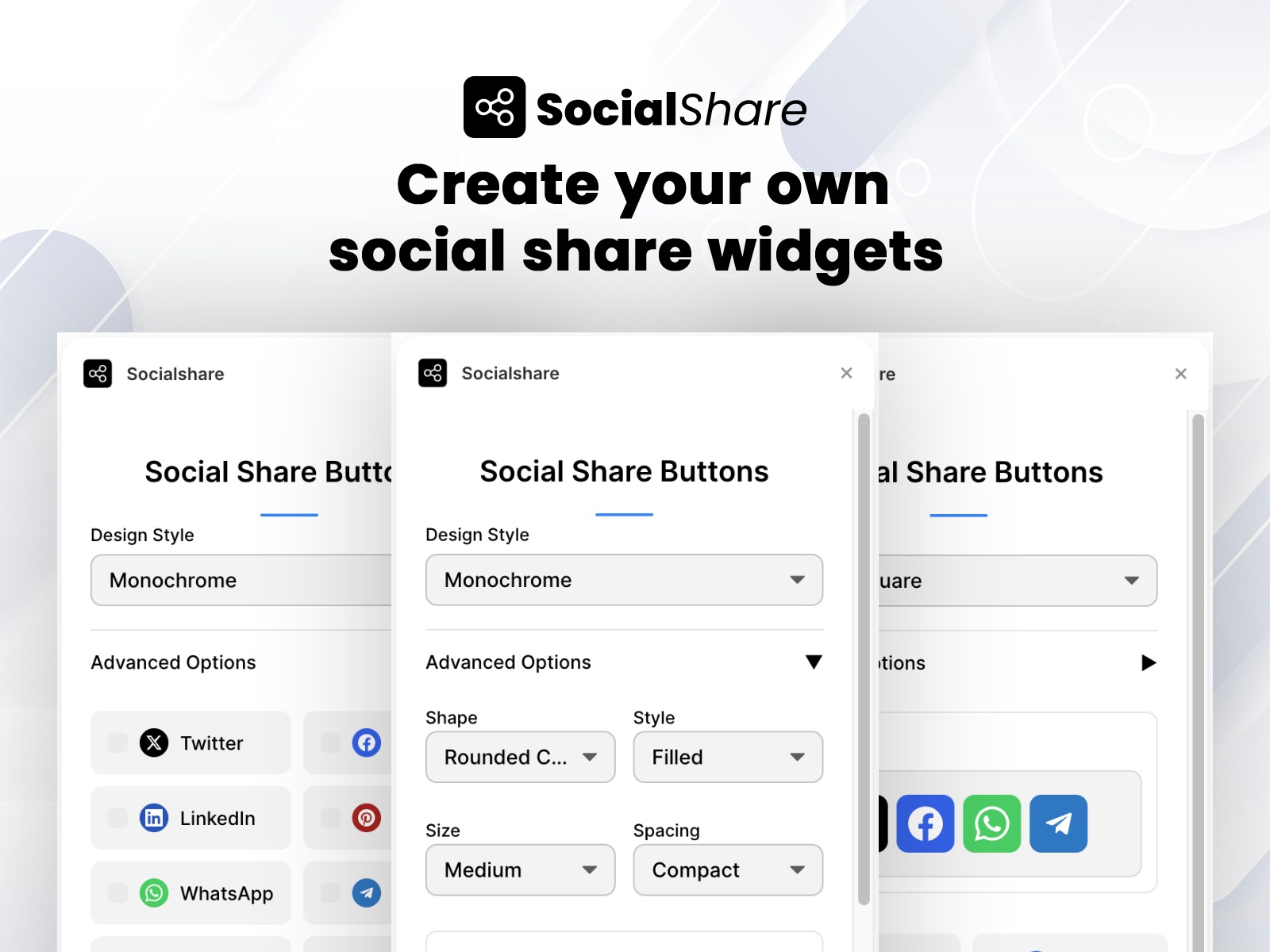 Screenshot 4 for SocialShare, a Framer Marketplace plugin by FramerSea.