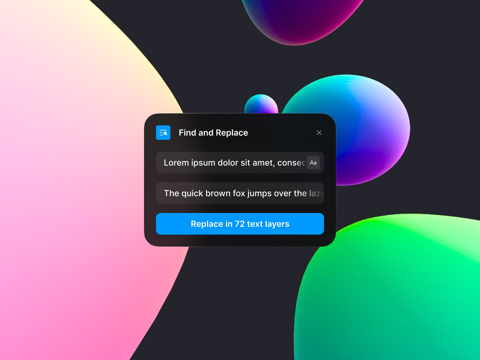 Thumbnail 2 for Find and Replace, a Framer Marketplace plugin by Anton Pikhorovych.