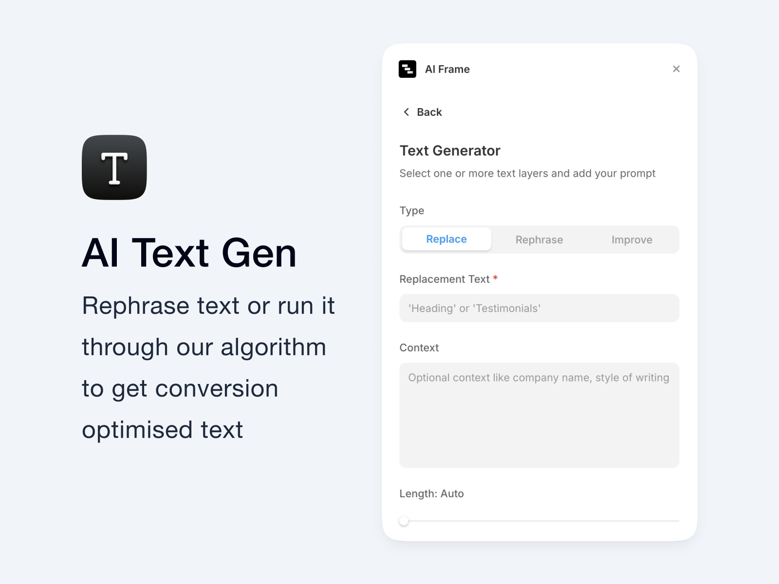Screenshot 3 for AI Frame, a Framer Marketplace plugin by Nabeel.