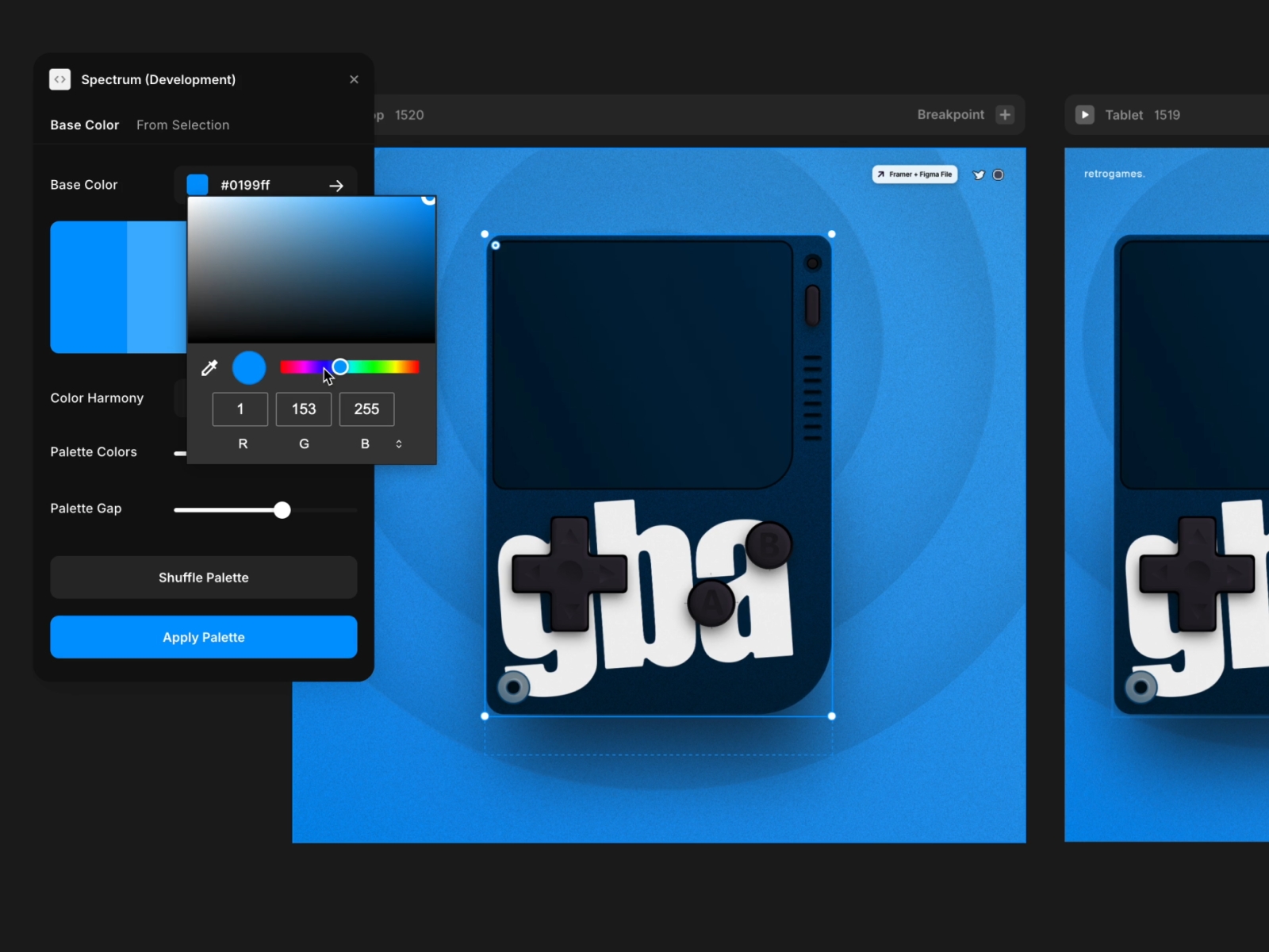 Screenshot 4 for Spectrum, a Framer Marketplace plugin by Milan Maheshwari.