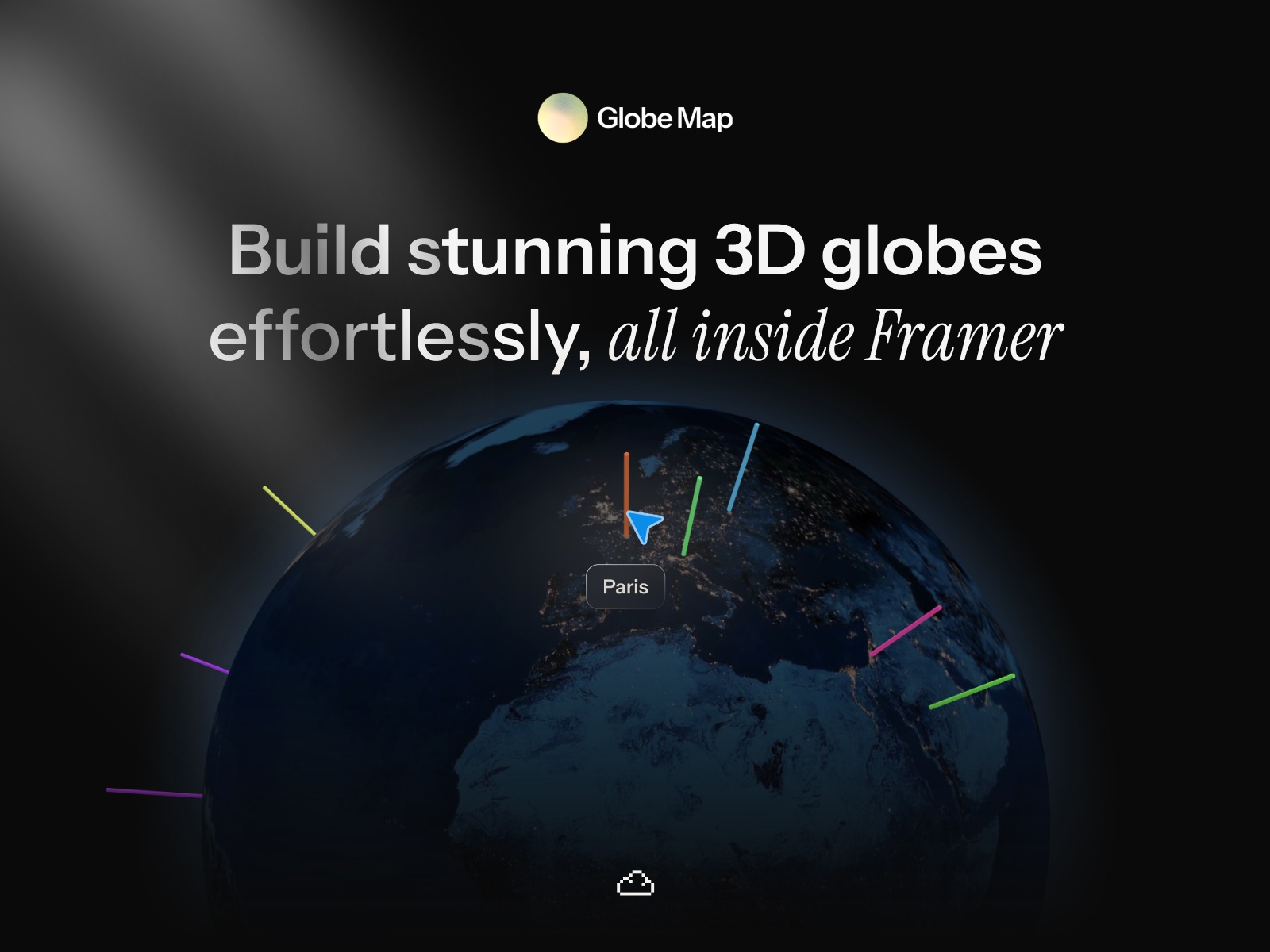Thumbnail 1 for Globe Map, a Framer Marketplace template by Umut Sevinc.
