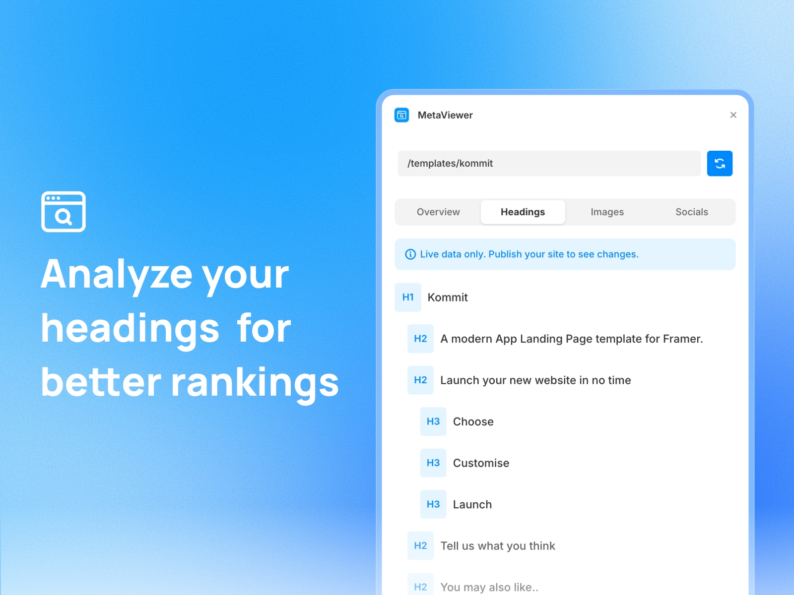 Thumbnail 2 for MetaViewer, a Framer Marketplace plugin by Julien Vier.