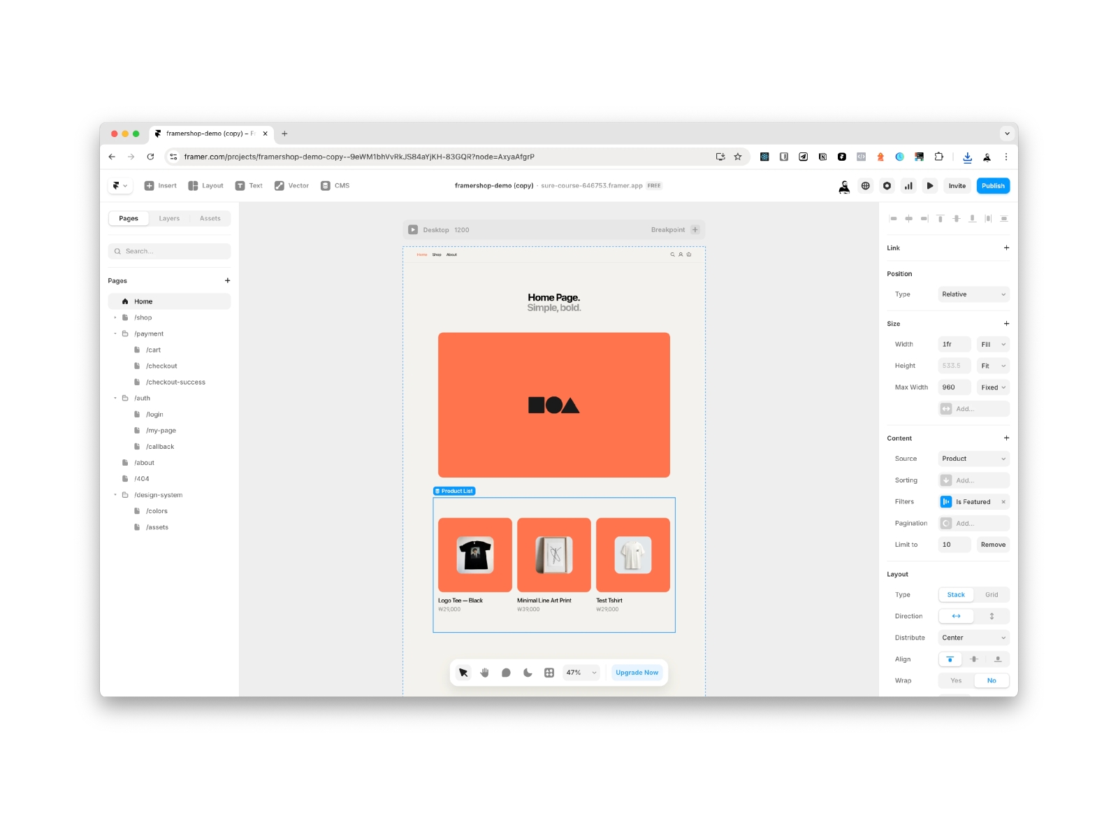 Screenshot 3 for FramerShop, a Framer Marketplace plugin by yongmin ruucm.