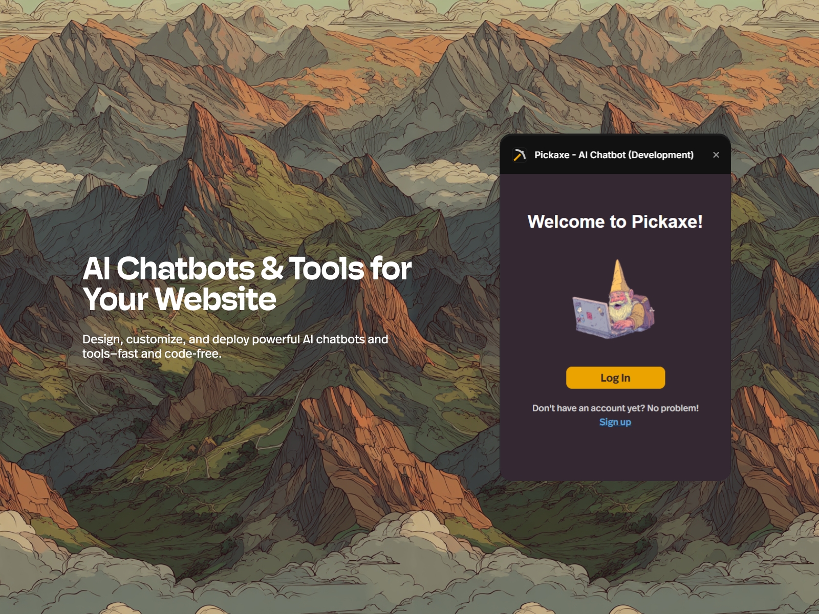 Thumbnail 1 for Pickaxe - AI Chatbot, a Framer Marketplace template by Artsiom Maisiuk.