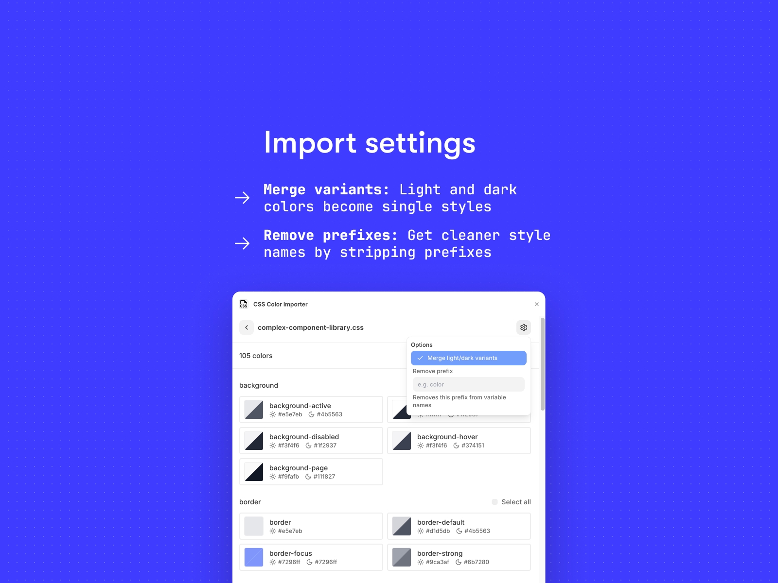 Thumbnail 2 for CSS Color Importer, a Framer Marketplace template by Matt Theuma.