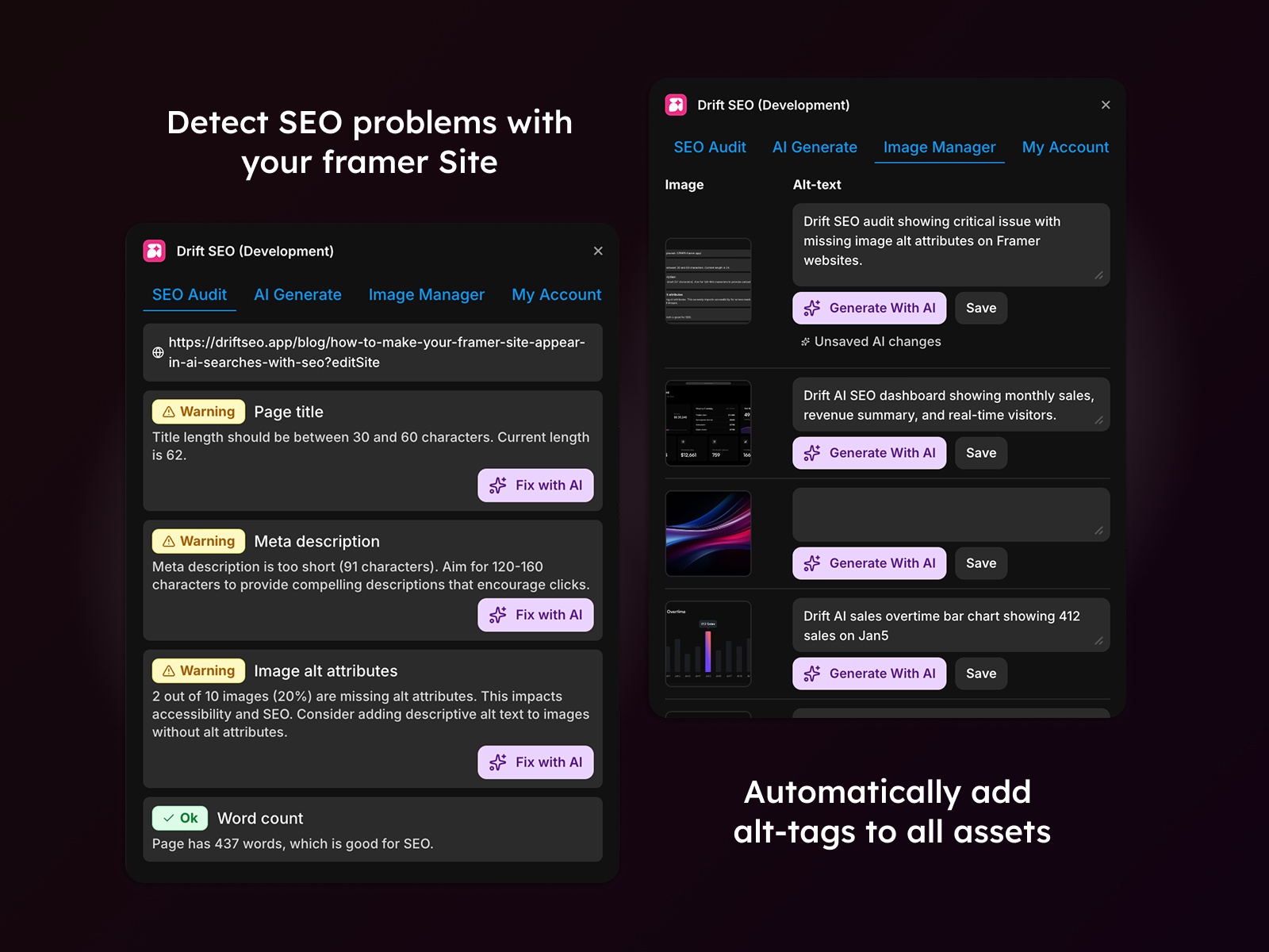 Thumbnail 2 for Drift SEO, a Framer Marketplace template by Nick Vernij.