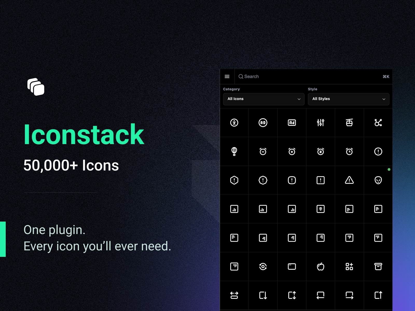 Thumbnail 1 for iconstack.io, a Framer Marketplace template by Thedeepflux.