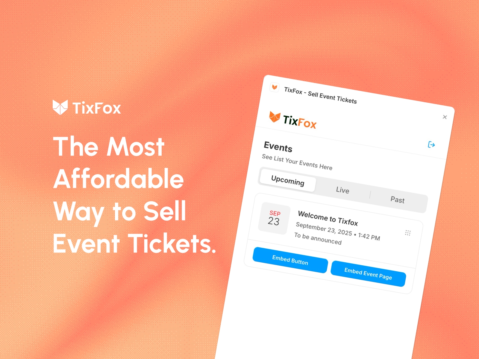 Thumbnail 1 for TixFox - Sell Event Tickets, a Framer Marketplace template by TixFox Team.