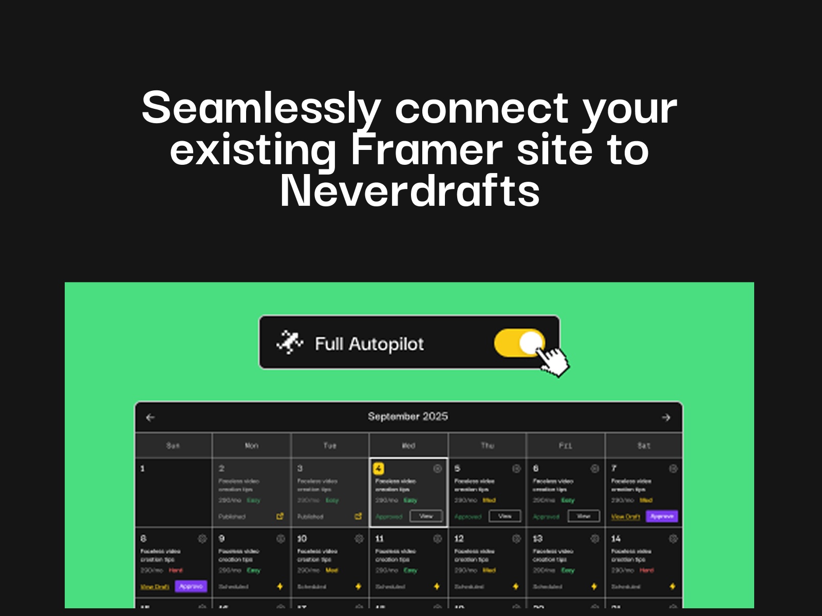 Thumbnail 2 for Neverdrafts, a Framer Marketplace template by NeverDrafts.