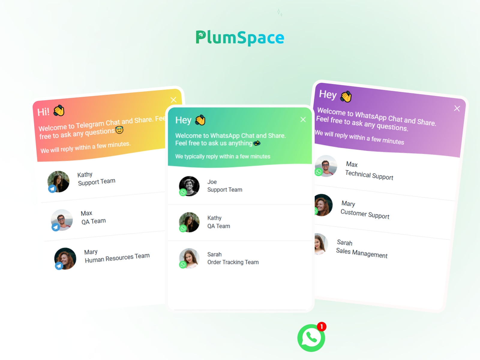 Thumbnail 1 for PlumSpace: WhatsApp Chat, a Framer Marketplace template by PlumSpace.