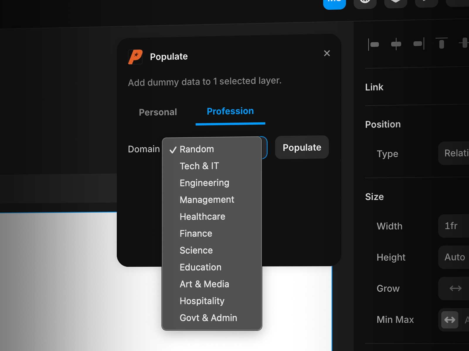 Screenshot 4 for Populate, a Framer Marketplace plugin by Manav Sharma.