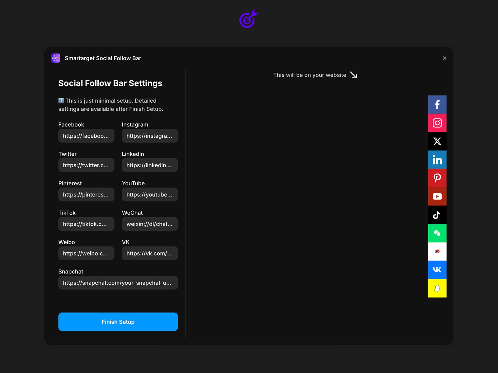 Thumbnail 2 for Social Follow Bar Icons, a Framer Marketplace template by Smartarget.