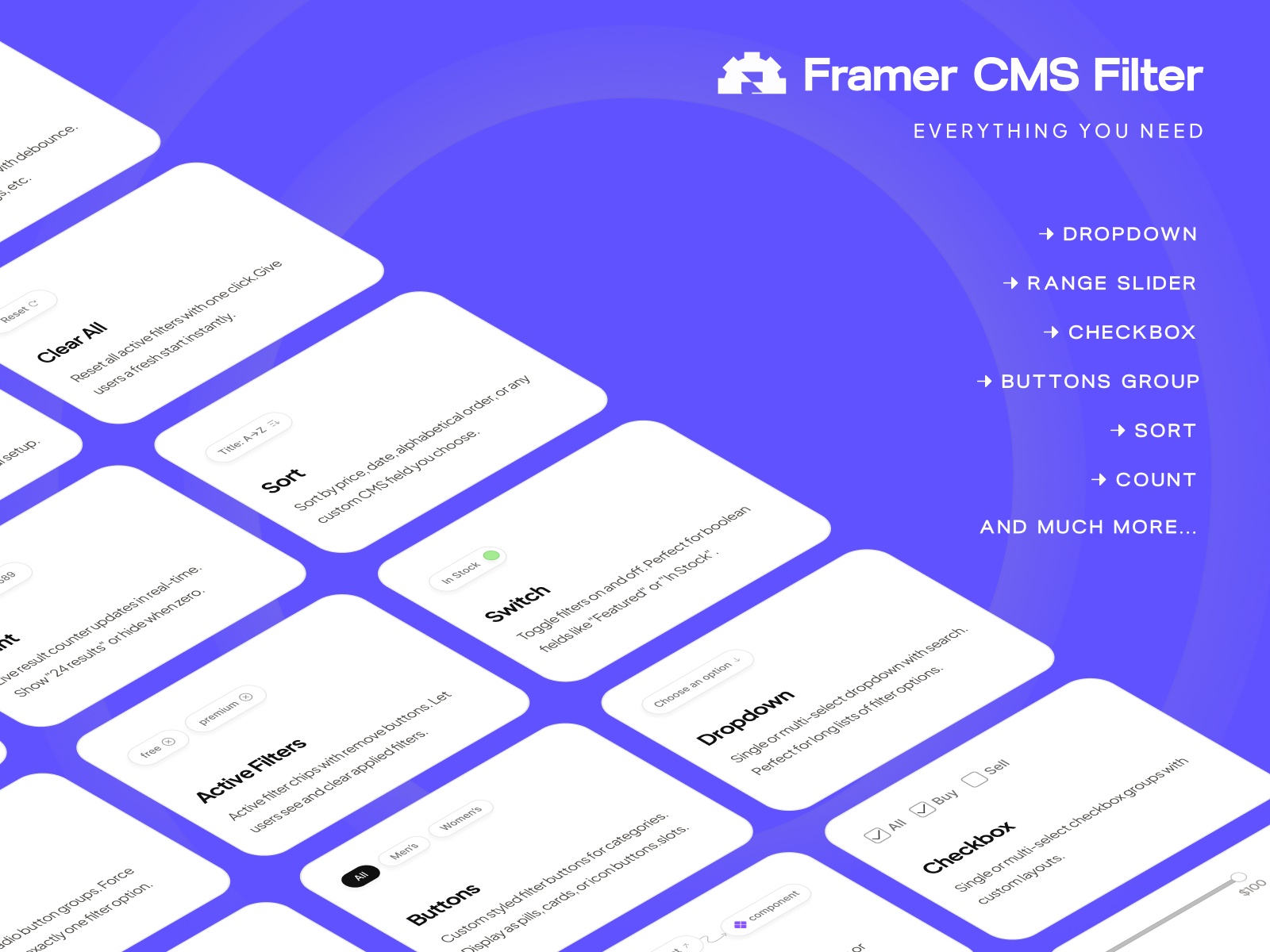 Screenshot 4 for Framer CMS Filter, a Framer Marketplace plugin by FramerHub.io .