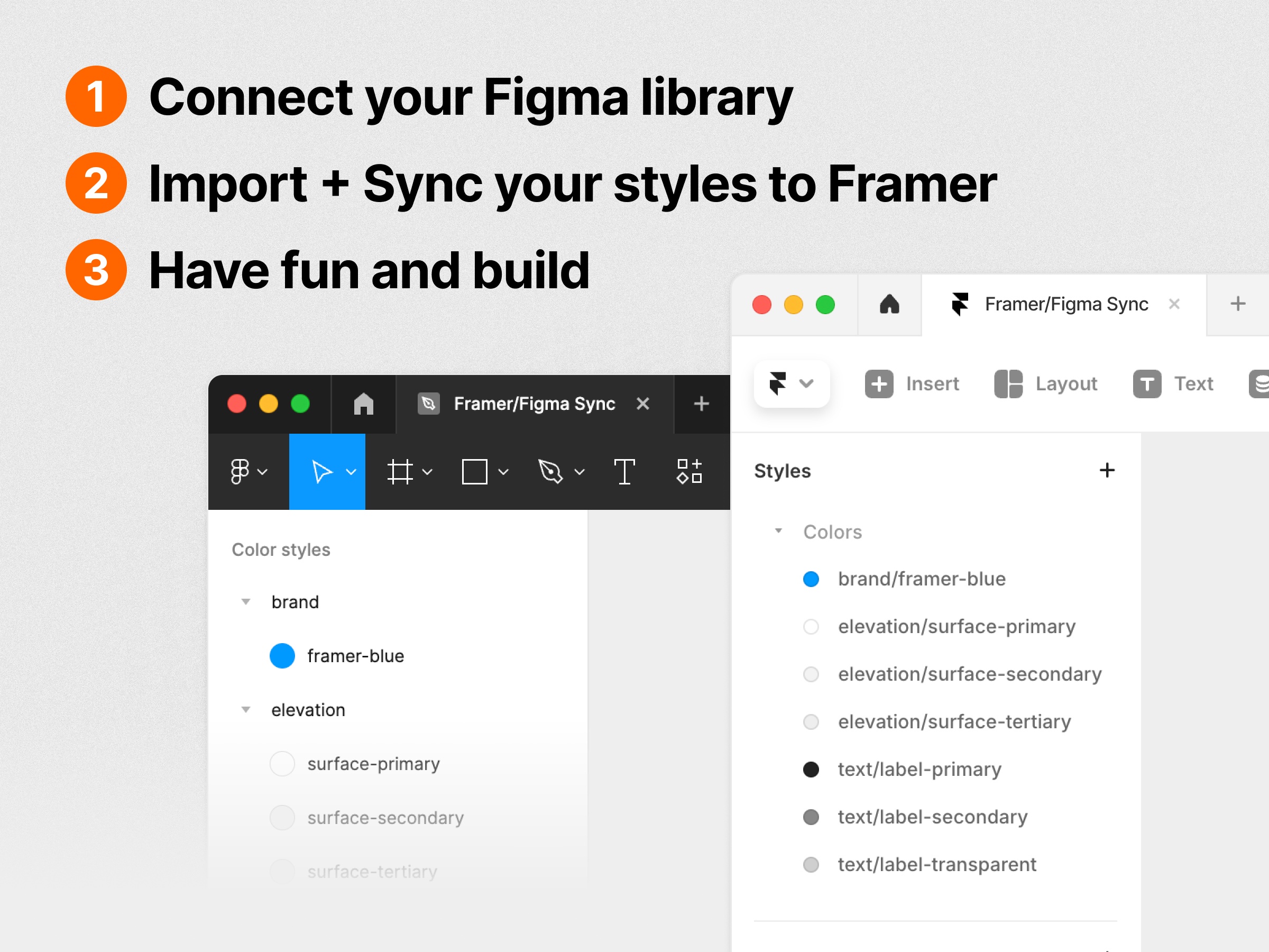 Screenshot 2 for Framer/Figma Sync, a Framer Marketplace plugin by Yann-Edern Gillet.