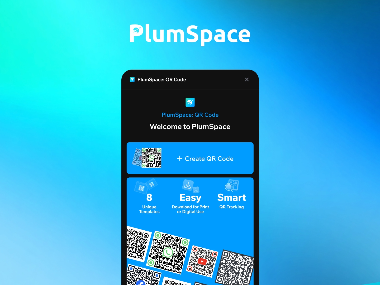 Thumbnail 1 for PlumSpace: QR Code Generator, a Framer Marketplace template by PlumSpace.