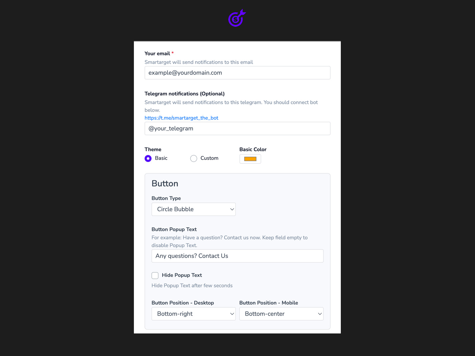 Screenshot 3 for Contact Form, a Framer Marketplace plugin by Smartarget.