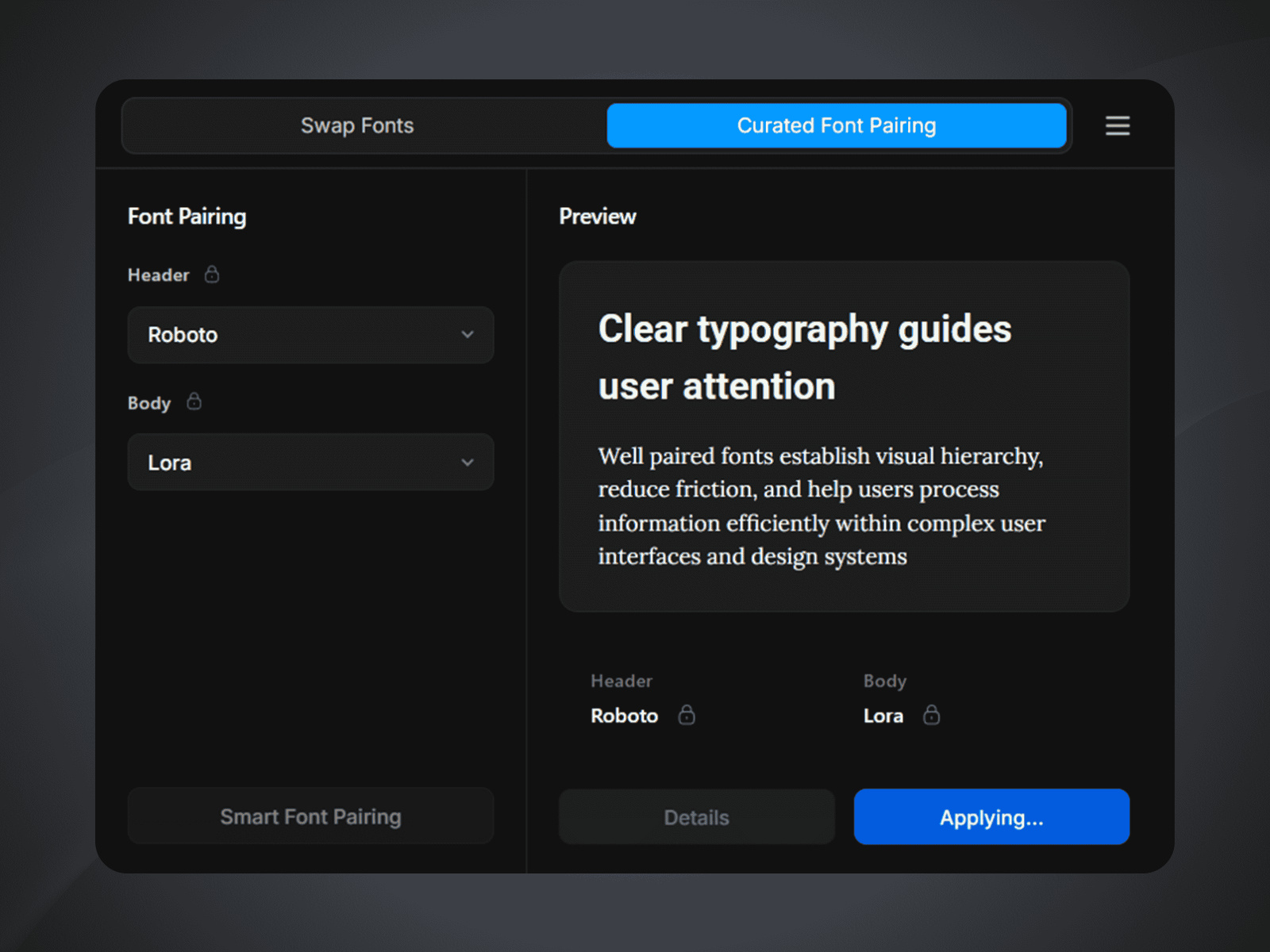 Screenshot 4 for Fontwise, a Framer Marketplace plugin by Saeef.