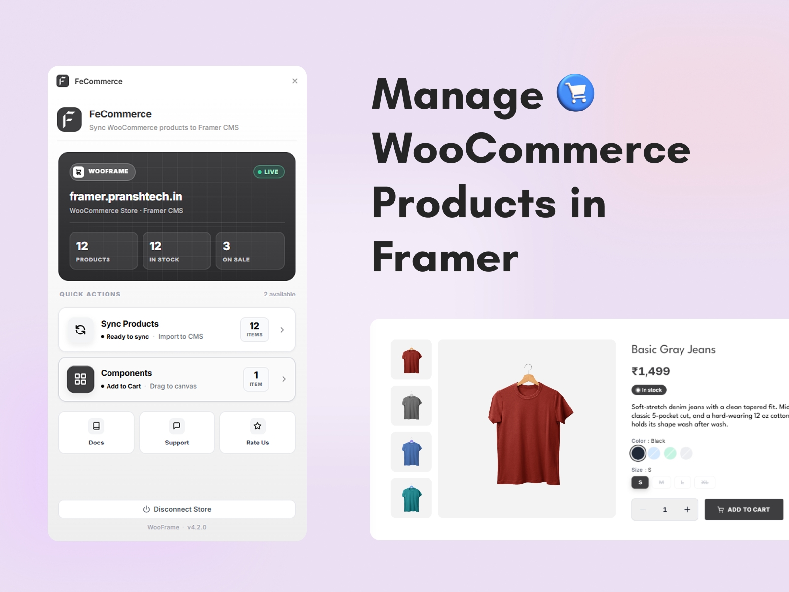 Screenshot 3 for FeCommerce, a Framer Marketplace plugin by FeCommerce.