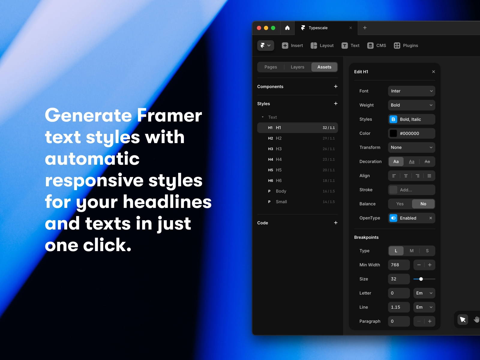 Thumbnail 2 for TypeSystem, a Framer Marketplace plugin by Cédric.
