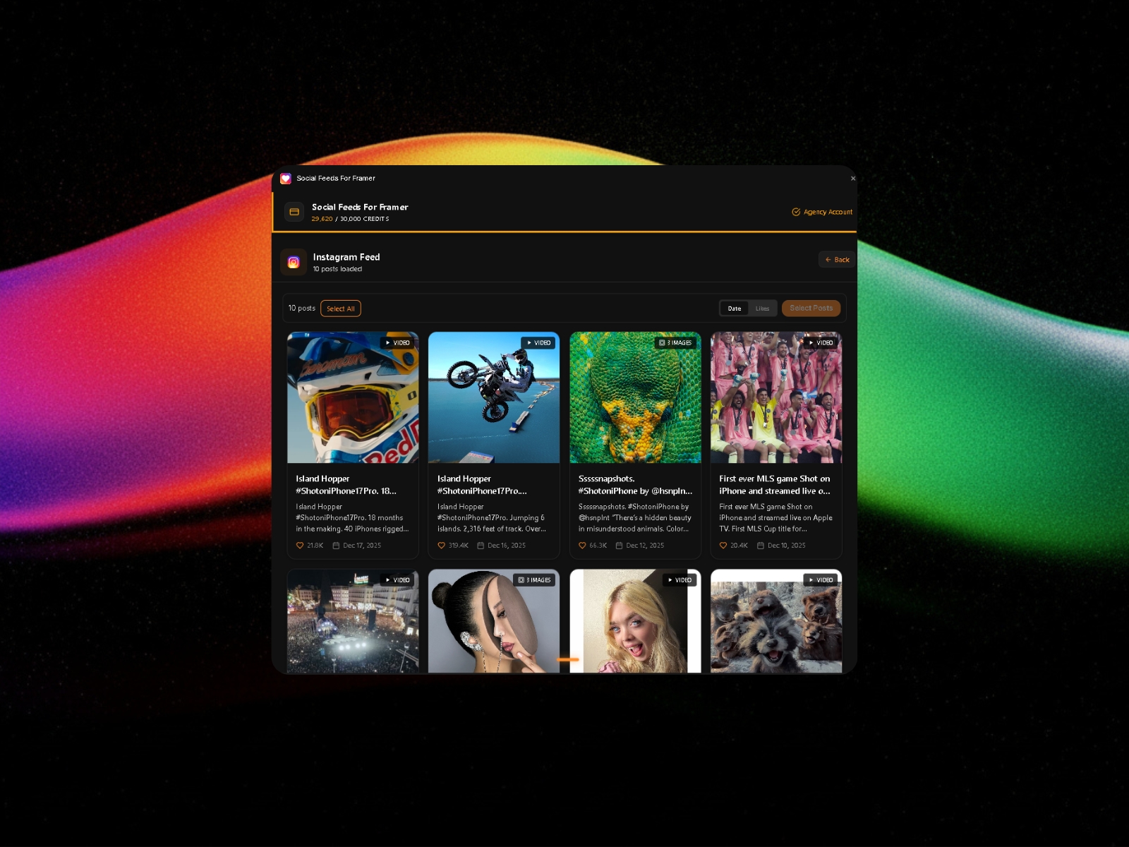 Thumbnail 2 for Social Feeds For Framer, a Framer Marketplace template by Johnathan B..