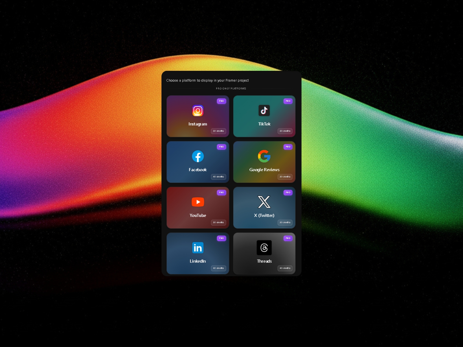 Thumbnail 1 for Social Feeds For Framer, a Framer Marketplace template by Johnathan B..